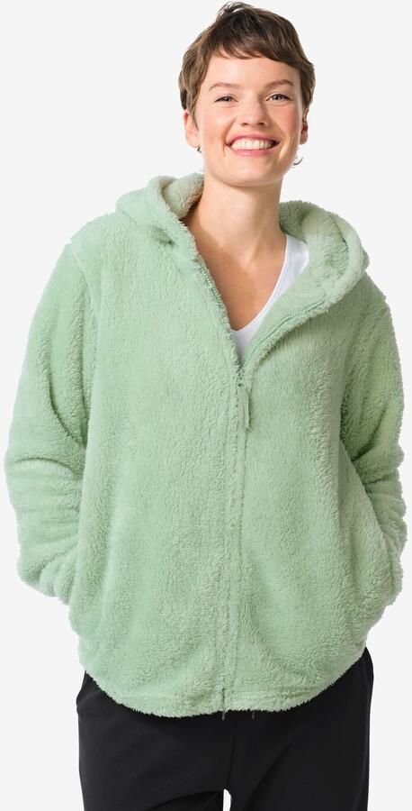 HEMA Dames Loungevest Teddy Groen (groen) - Foto 2
