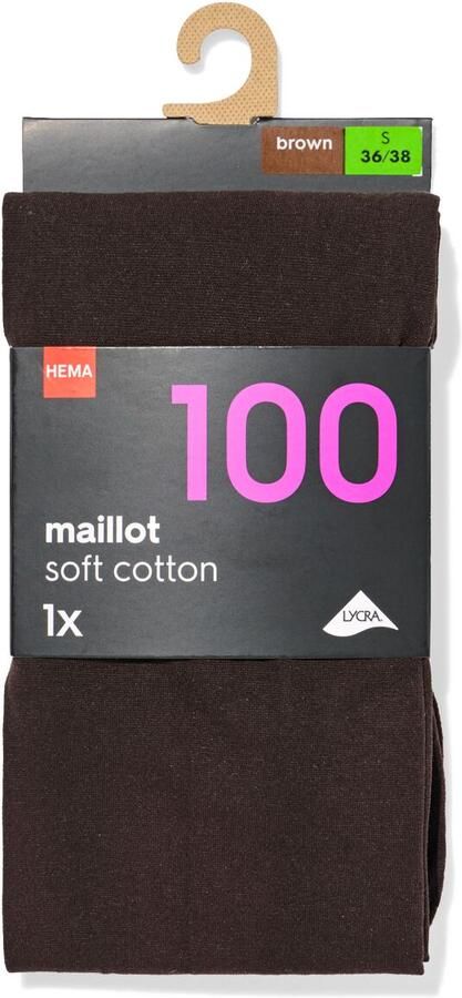 HEMA Dames Maillot 100denier Katoen Bruin (bruin) - Foto 4