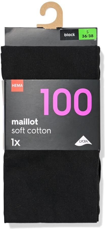 HEMA Dames Maillot 100denier Katoen Zwart (zwart) - Foto 4