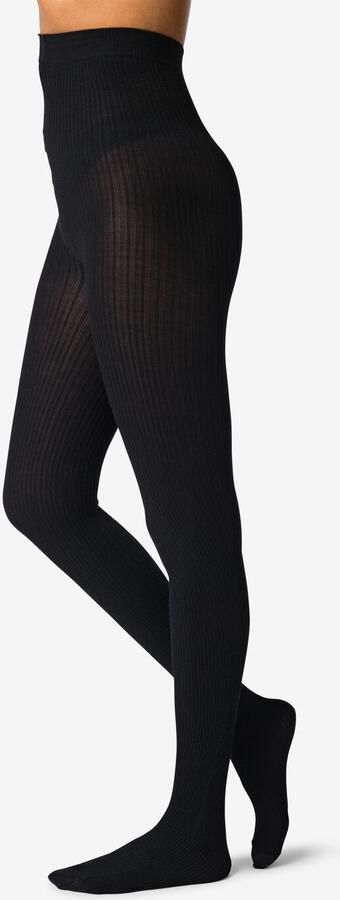 HEMA Dames Maillot 100denier Wol Zwart (zwart) - Foto 2