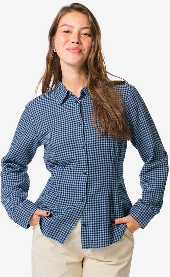 HEMA Dames Overshirt Donna Flanel Ruiten Blauw (blauw) - Foto 2