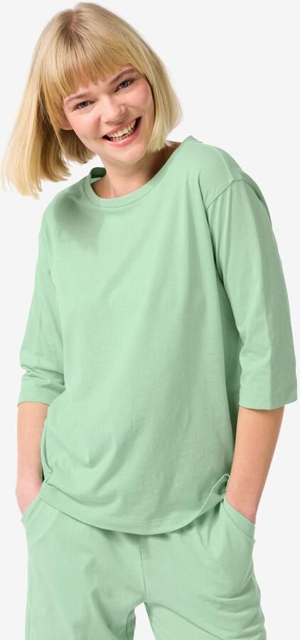HEMA Dames Pyjamatop Katoen Lichtgroen (lichtgroen) - Foto 2