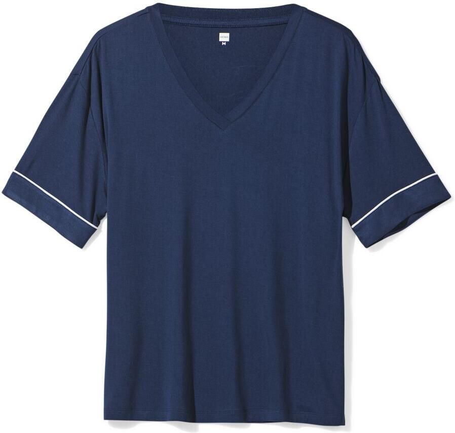 HEMA Dames Pyjamatop Viscose Donkerblauw (donkerblauw) - Foto 2