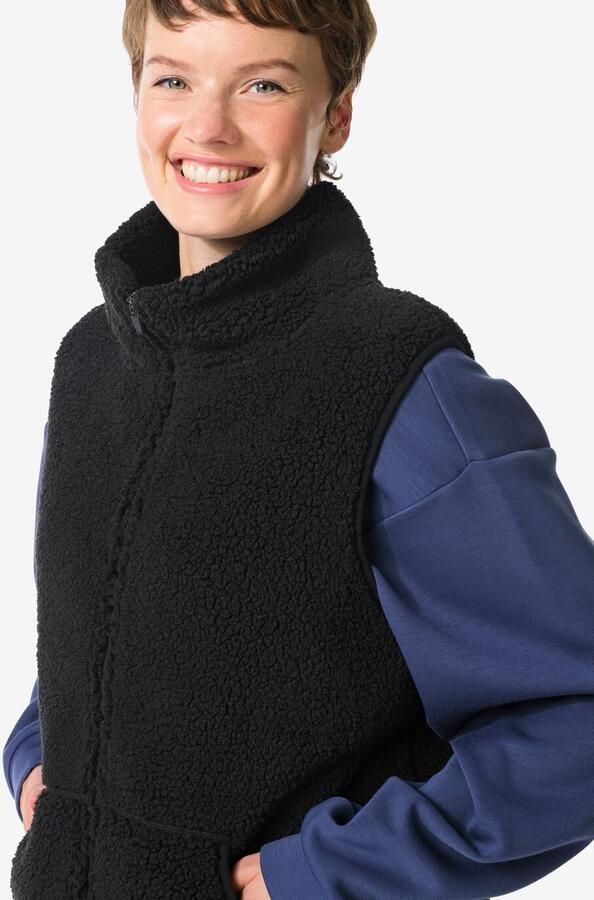 HEMA Dames Sherpa Bodywarmer Zwart (zwart) - Foto 2