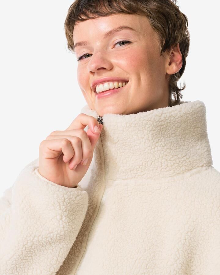 HEMA Dames Sherpa Jas Creme (creme)