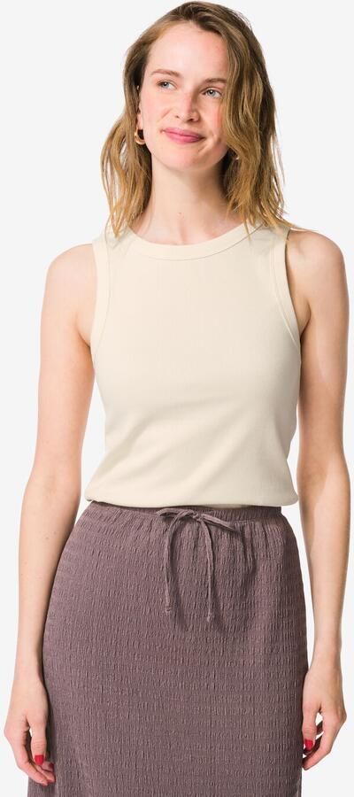 HEMA Dames Singlet Dania Rib Gebroken Wit (gebroken wit)