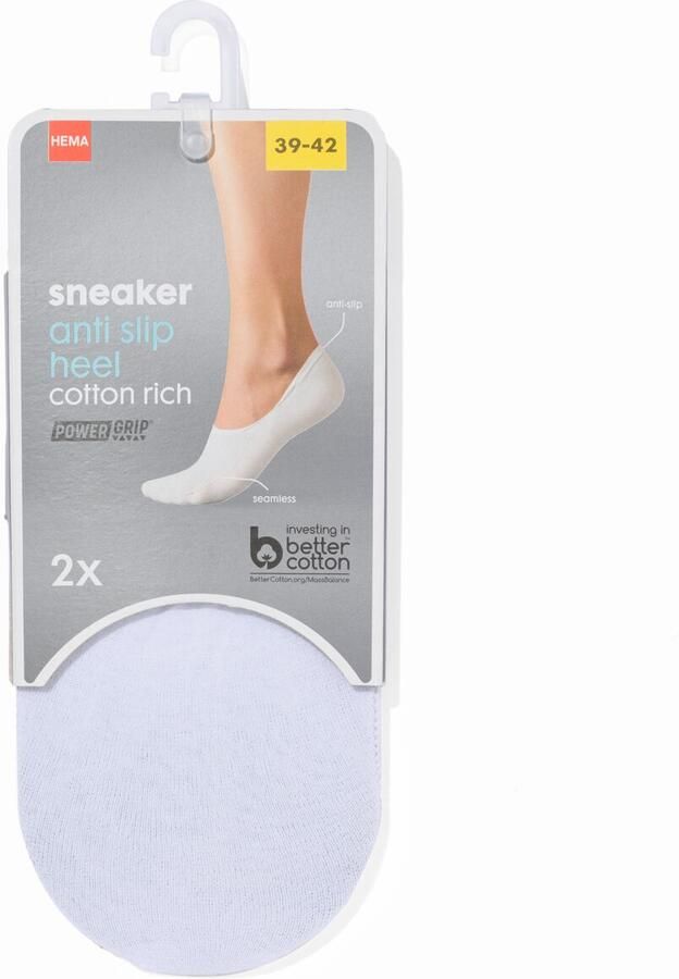 HEMA Dames Sneakersokken Antislip 2 Paar Wit