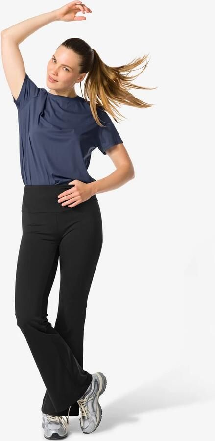 HEMA Dames Sportlegging Flared Zwart (zwart)