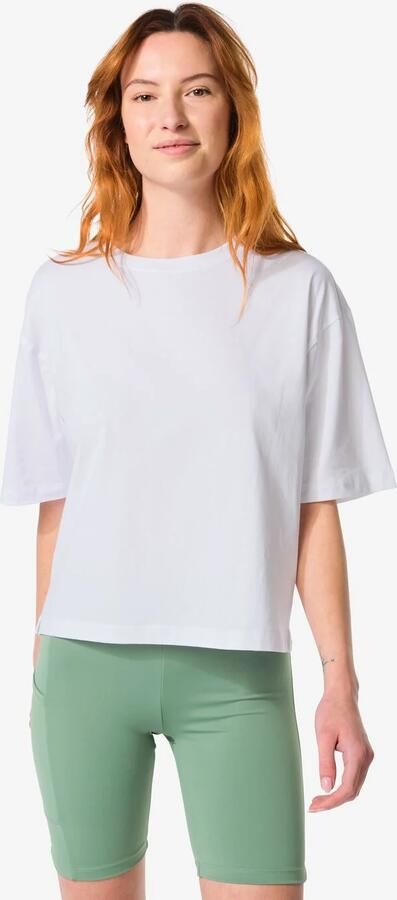HEMA Dames T-shirt Boxy Fit Wit (wit)