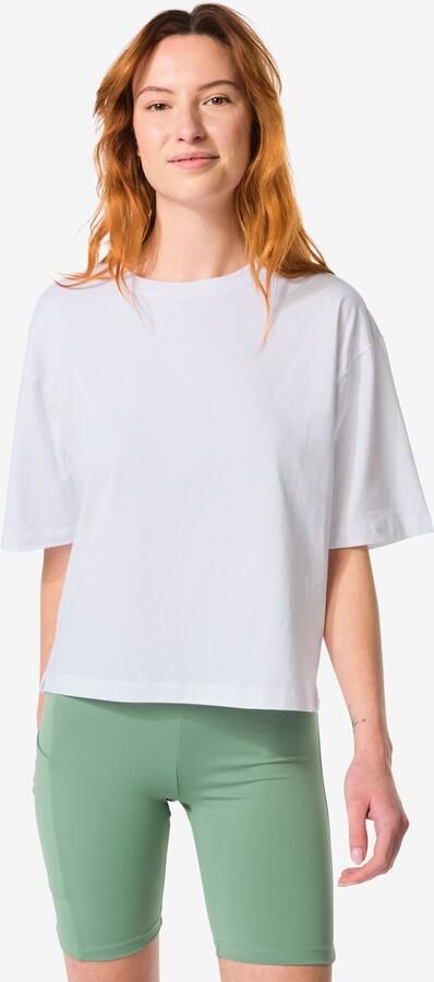 HEMA Dames T-shirt Boxy Fit Wit (wit)