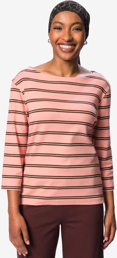 HEMA Dames T-shirt Cara Jersey Strepen Roze (roze)