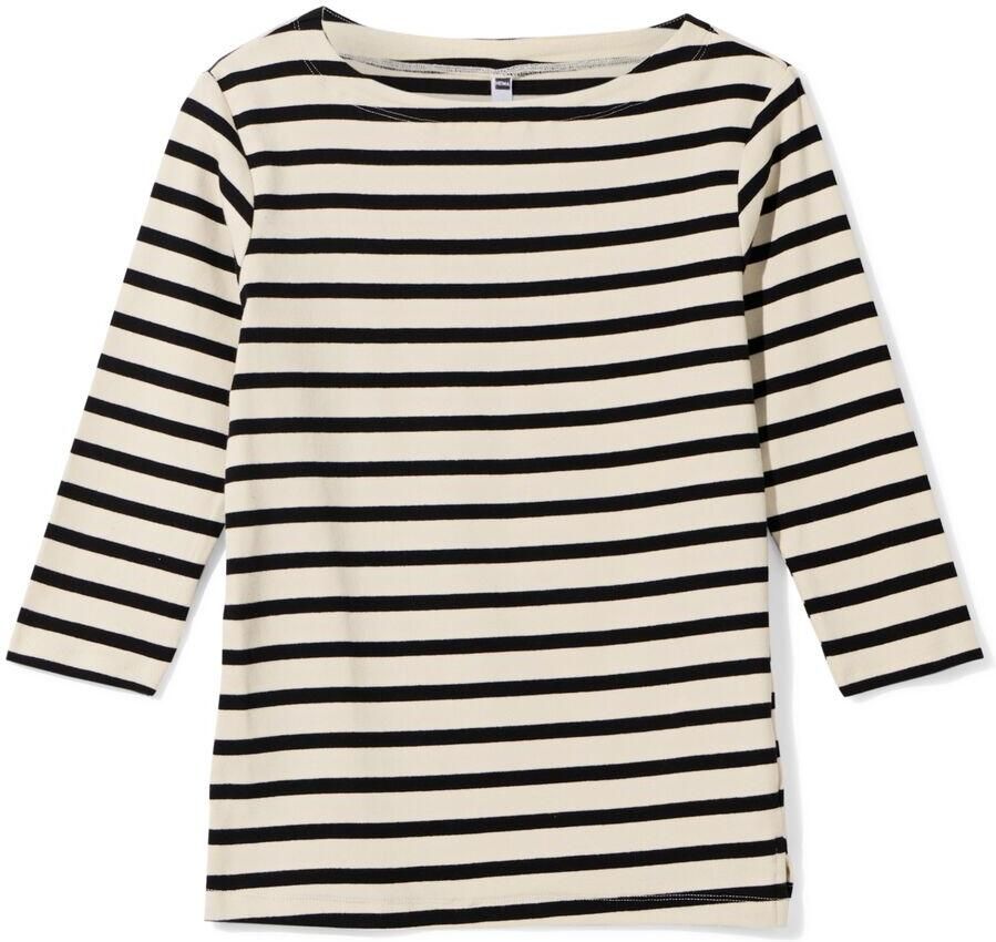 HEMA Dames T-shirt Cara Wit zwart (wit zwart)