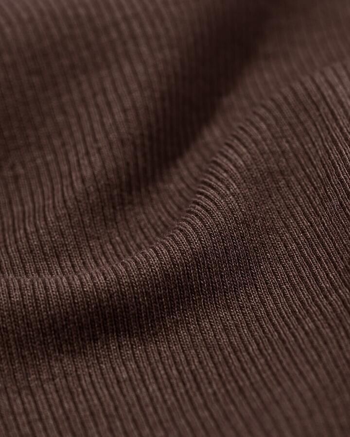 HEMA Dames T-shirt Clara Regular Fit Rib Donkerbruin (donkerbruin) - Foto 2