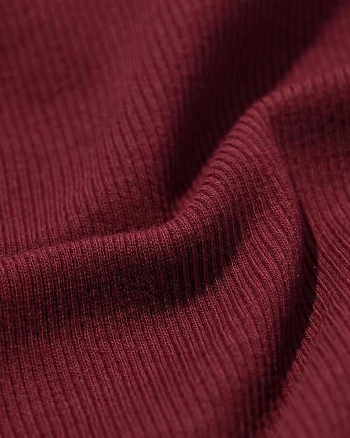 HEMA Dames T-shirt Clara Rib Bordeauxrood - Foto 2