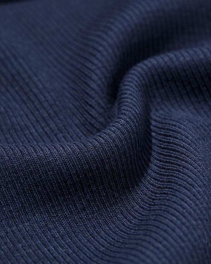 HEMA Dames T-shirt Clara Rib Katoen Donkerblauw - Foto 2