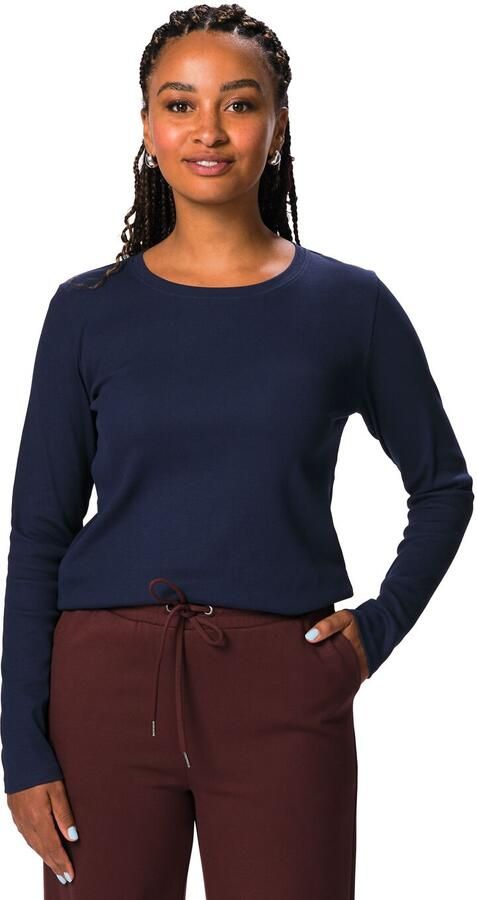 HEMA Dames T-shirt Clara Rib Katoen Donkerblauw