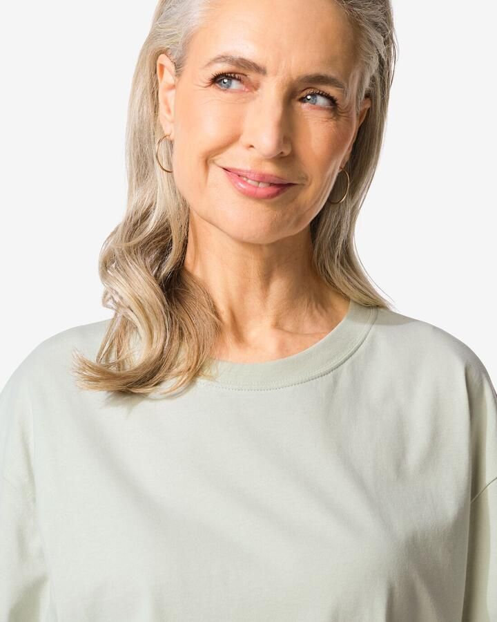 HEMA Dames T-shirt Do Oversized Fit Lichtgroen (lichtgroen) - Foto 2