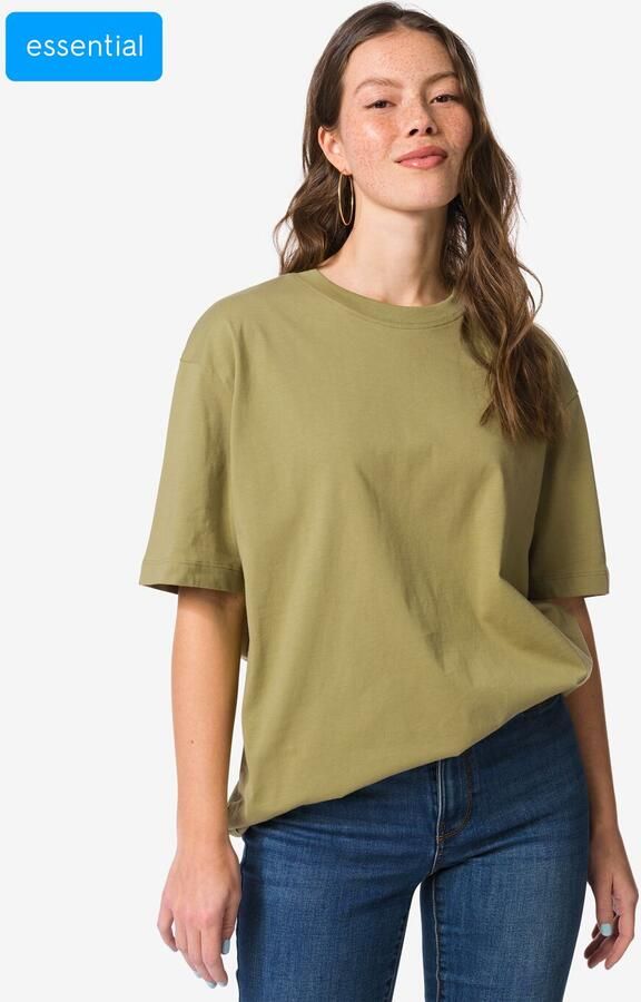 HEMA Dames T-shirt Do Relaxed Fit Groen (groen) - Foto 2