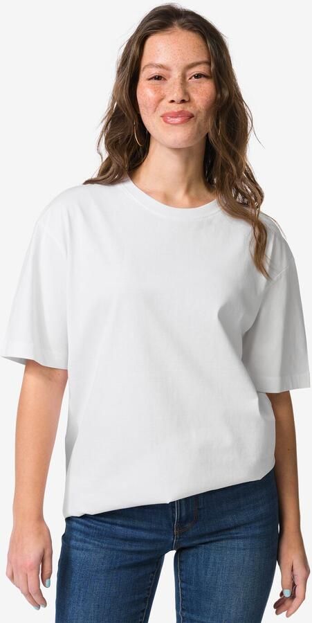 HEMA Dames T-shirt Do Relaxed Fit Wit (wit)