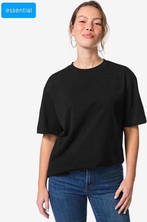 HEMA Dames T-shirt Do Relaxed Fit Zwart (zwart) - Foto 2