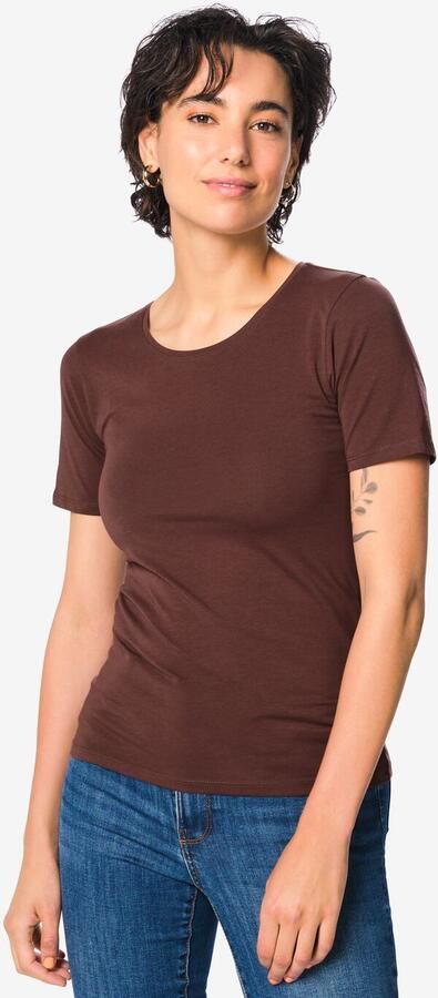 HEMA Dames T-shirt Jersey Bruin (bruin)