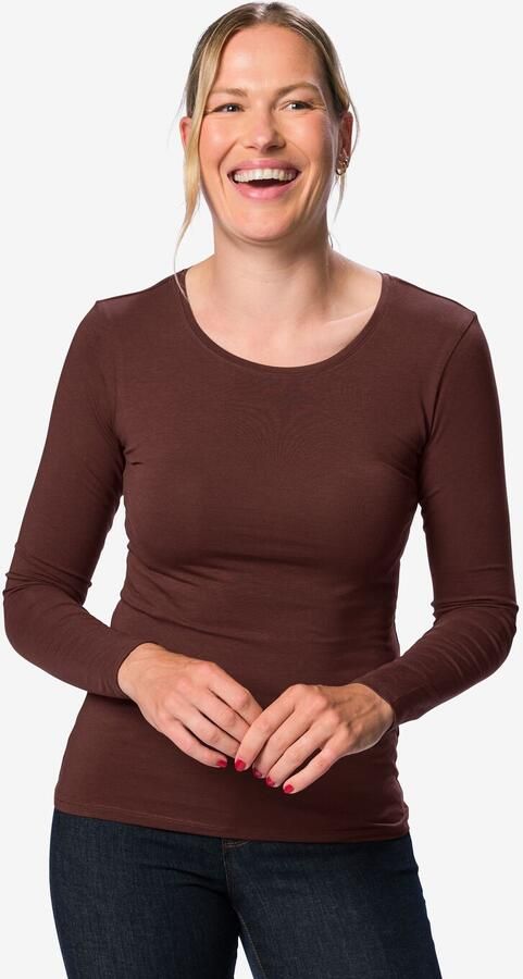 HEMA Dames T-shirt Jersey Bruin (bruin)