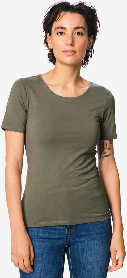 HEMA Dames T-shirt Jersey Essentials Grijs (grijs)