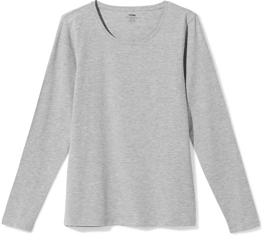 HEMA Dames T-shirt Jersey Slim Fit O-hals Lichtgrijs (lichtgrijs) - Foto 2