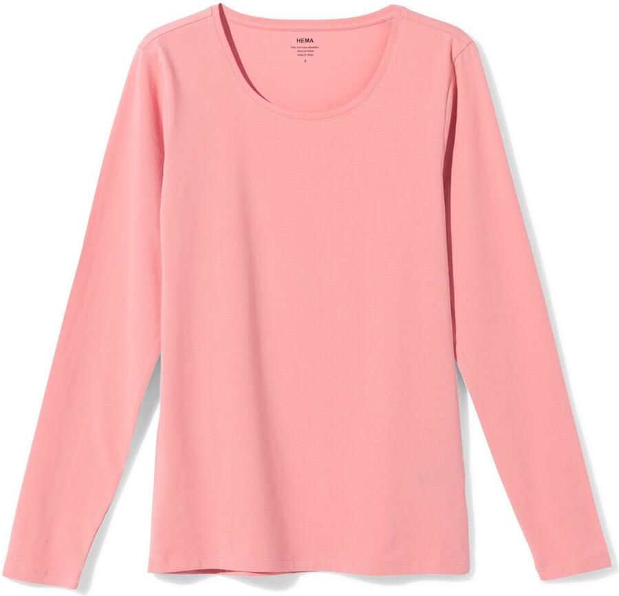 HEMA Dames T-shirt Jersey Slim Fit O-hals Roze (roze) - Foto 2
