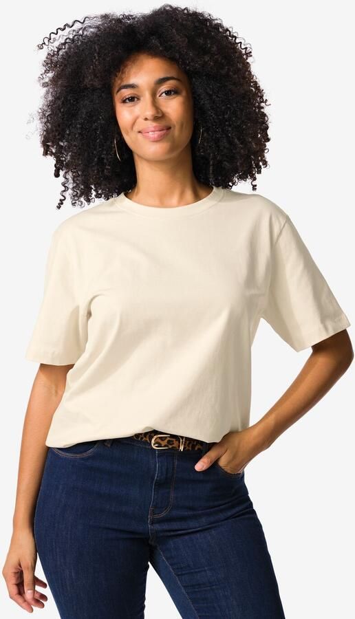 HEMA Dames T-shirt Larissa Gebroken Wit (gebroken wit)