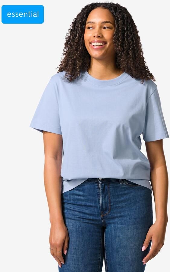 HEMA Dames T-shirt Larissa Regular Fit Lichtblauw (lichtblauw) - Foto 2