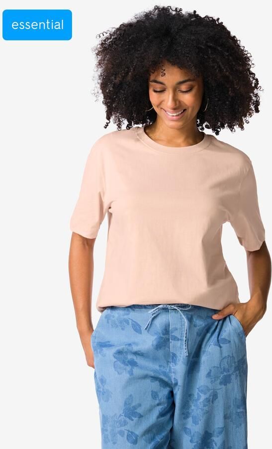 HEMA Dames T-shirt Larissa Regular Fit Lichtroze (lichtroze) - Foto 2