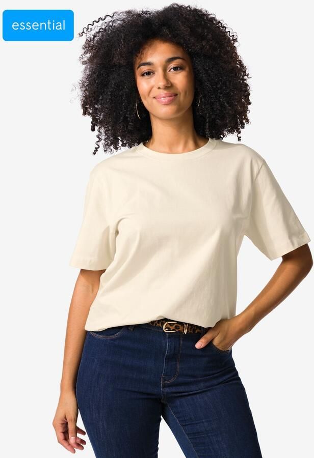 HEMA Dames T-shirt Larissa Regular Fit Wit (wit)