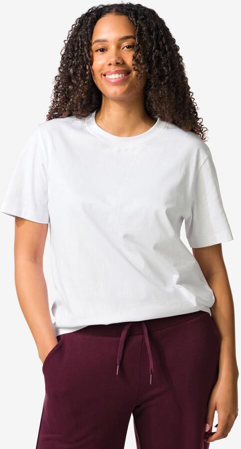 HEMA Dames T-shirt Larissa Regular Fit Wit (wit)