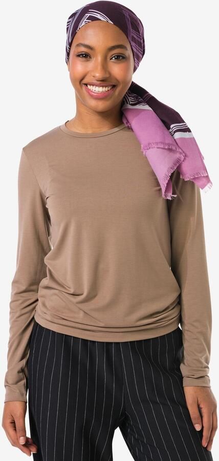 HEMA Dames T-shirt Lona Jersey Taupe (taupe)