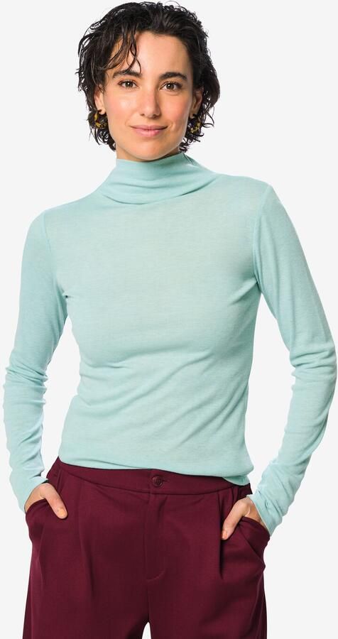 HEMA Dames T-shirt Lora Fijngebreid Lichtgroen