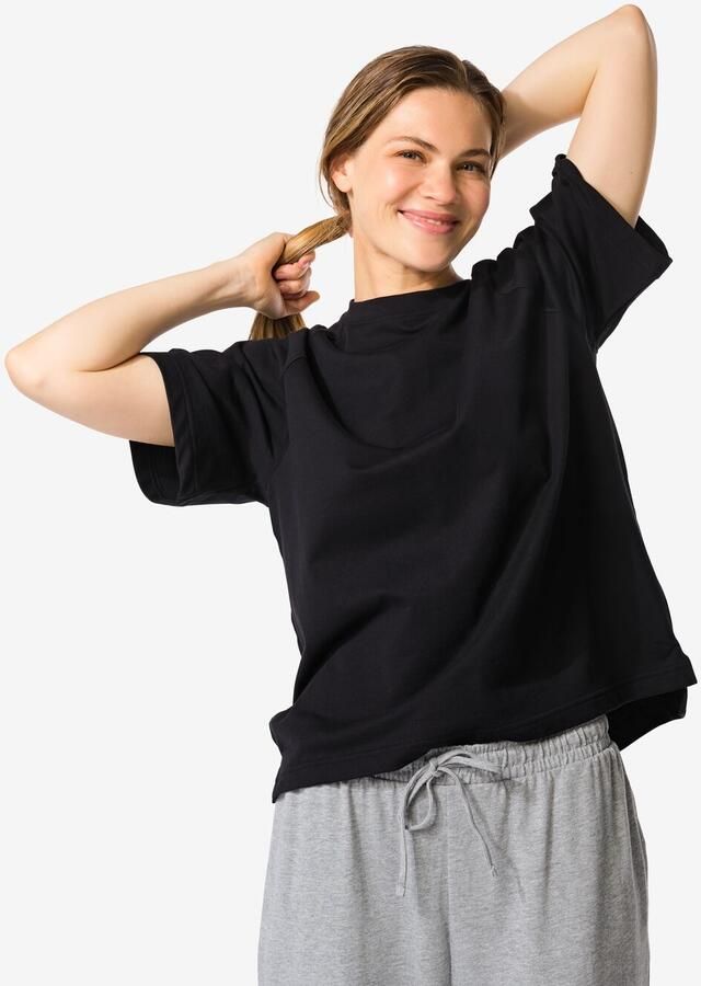HEMA Dames T-shirt Luca Zwart (zwart) - Foto 2