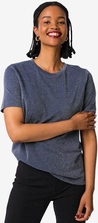 HEMA Dames T-shirt Luna Glitter Lichtblauw (lichtblauw) - Foto 2