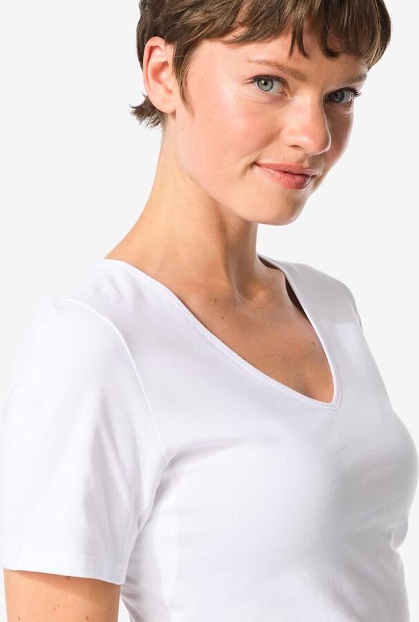 HEMA Dames T-shirt Perfect Comfort Katoen Wit (wit) - Foto 2