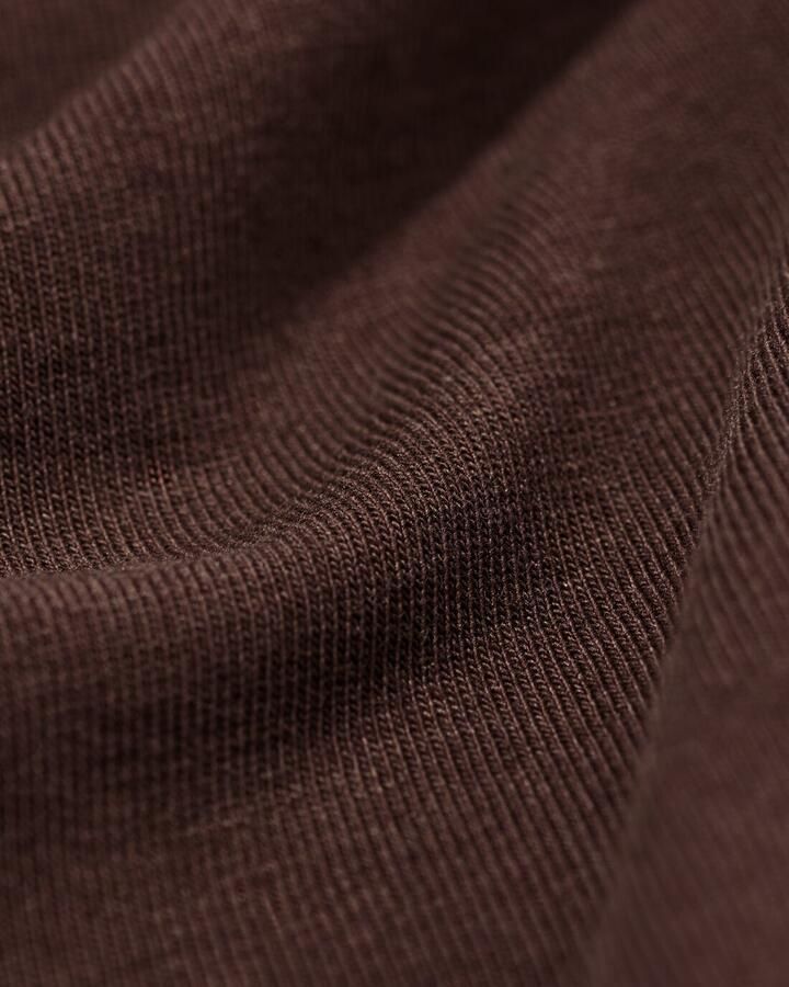HEMA Dames T-shirt Slim Fit O-hals Bruin (bruin)