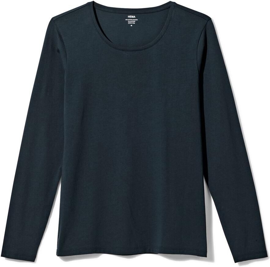 HEMA Dames T-shirt Slim Fit O-hals Donkerblauw (donkerblauw) - Foto 2