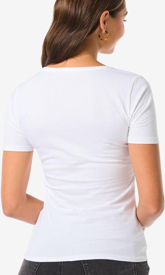 HEMA Dames T-shirt Slim Fit O-hals Wit (wit) - Foto 3
