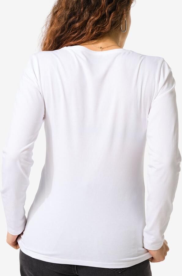 HEMA Dames T-shirt Slim Fit O-hals Wit (wit) - Foto 2