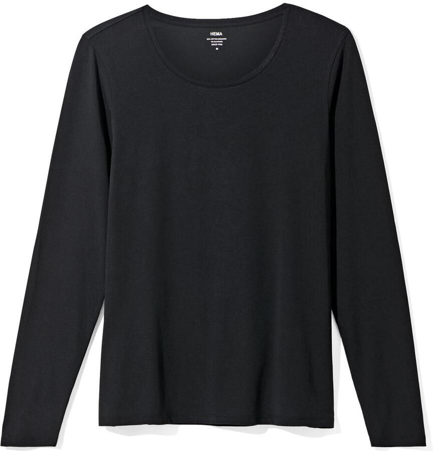 HEMA Dames T-shirt Slim Fit O-hals Zwart (zwart) - Foto 2