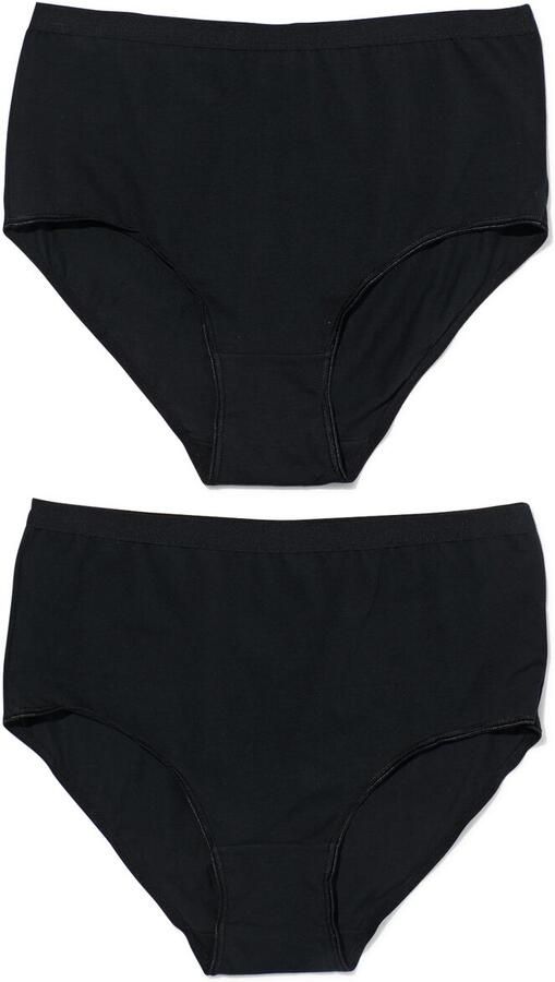 HEMA Dames Tailleslip Katoen 2 Stuks Zwart