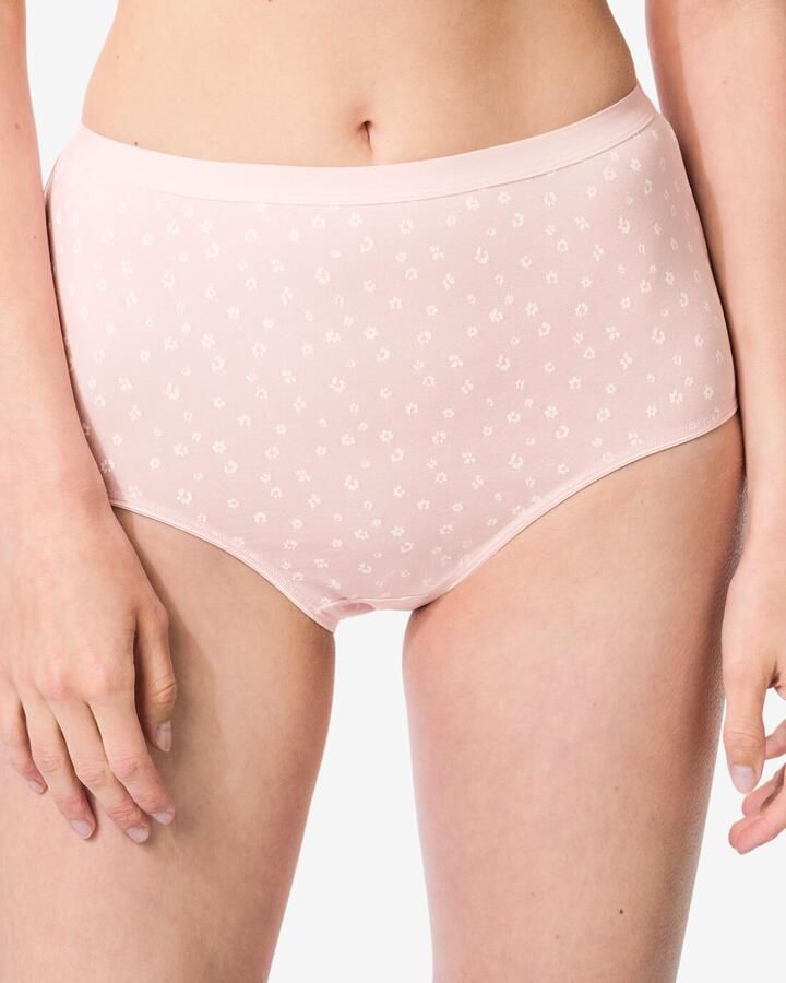 HEMA Dames Tailleslip Katoen Bloemen 2 Stuks Lichtroze (lichtroze)
