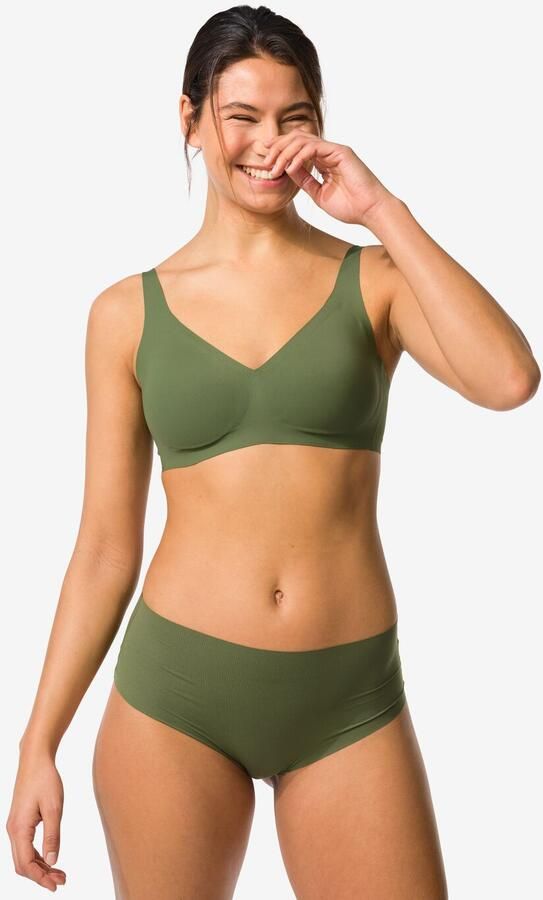 HEMA Dames Tailleslip Micro Rib Ultimate Comfort Donkergroen (donkergroen) - Foto 2