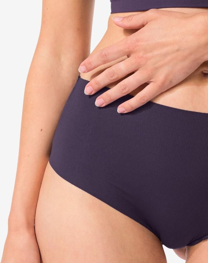 HEMA Dames Tailleslip Micro Rib Ultimate Comfort Donkerpaars (donkerpaars) - Foto 2