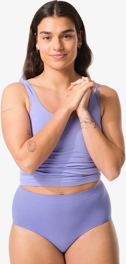 HEMA Dames Tailleslip Naadloos Micro Blauw (blauw)