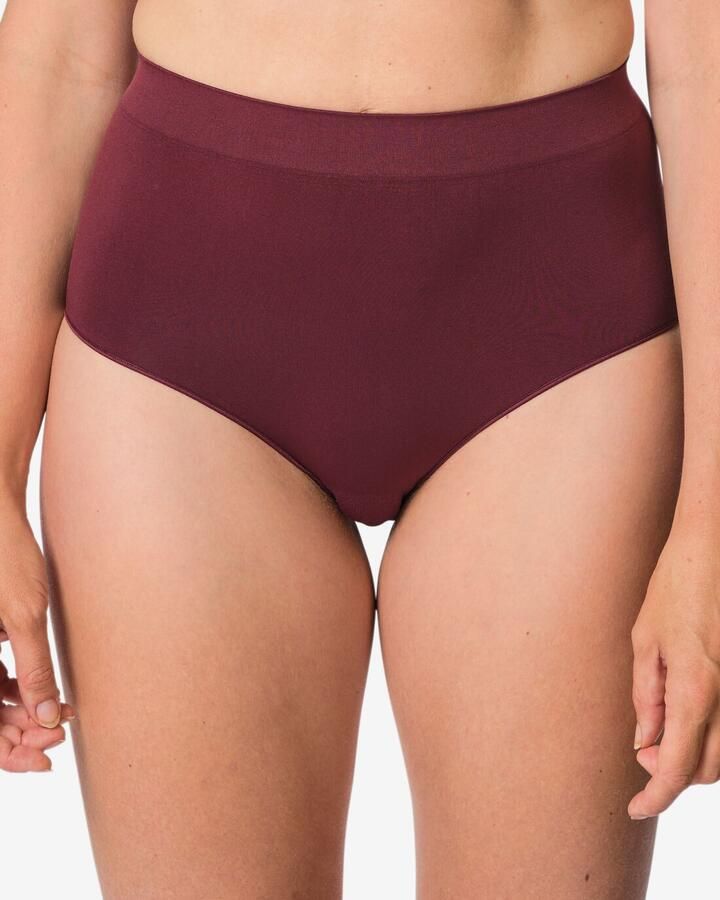 HEMA Dames Tailleslip Naadloos Micro Donkerrood (donkerrood)